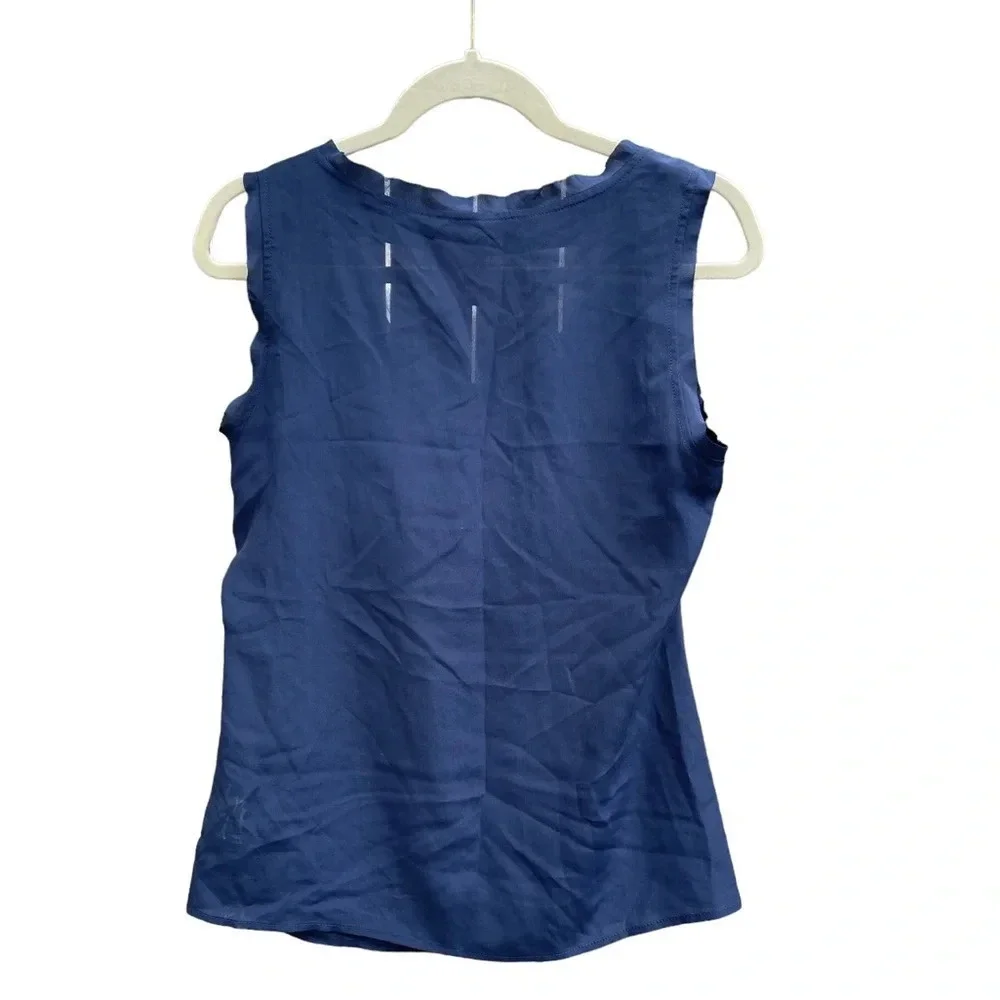 TORY BURCH NAVY BLUE SILK TANK